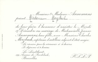 Scan invitation au mariage de Charles et Jeanne